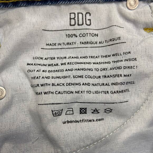 BDG Jessye Jeans Women's 26 High-Rise Straight Two-Tone Denim Raw Hem Button Fly - Picture 9 of 14